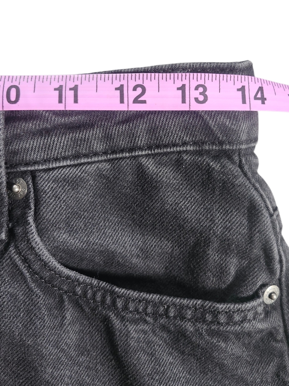 H&M Washed Black Baggy Jeans Size 4 | 90s Grunge Denim - Picture 6 of 7
